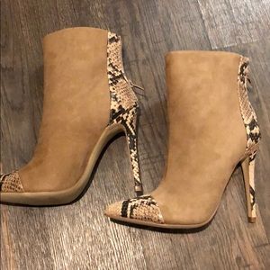 JustFab snakeskin booties